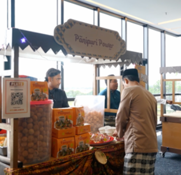 Majlis Aidilfitri MBI Selangor 2025 — decorated entrance arch with Selamat Datang signage